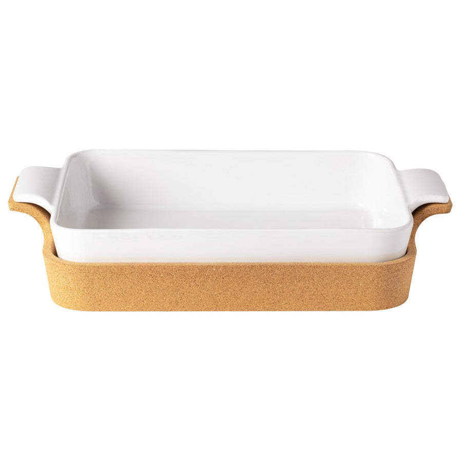 Casafina by Costa Nova Rectangular Baker with Cork Tray