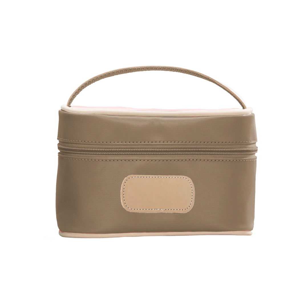 Jon Hart Mini Makeup Case in Saddle Coated Canvas