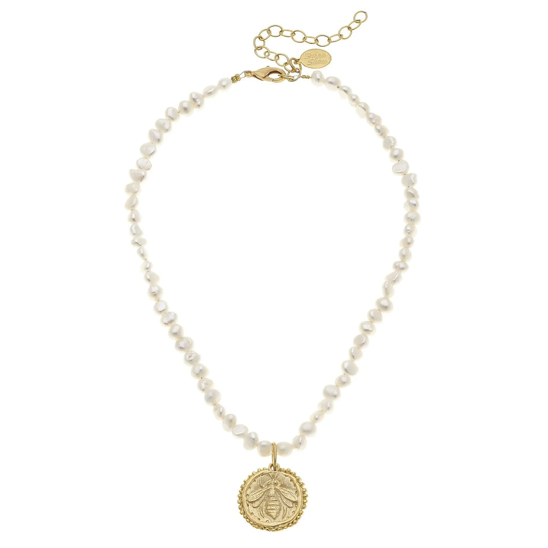 Susan Shaw Bee + Pearl Necklace