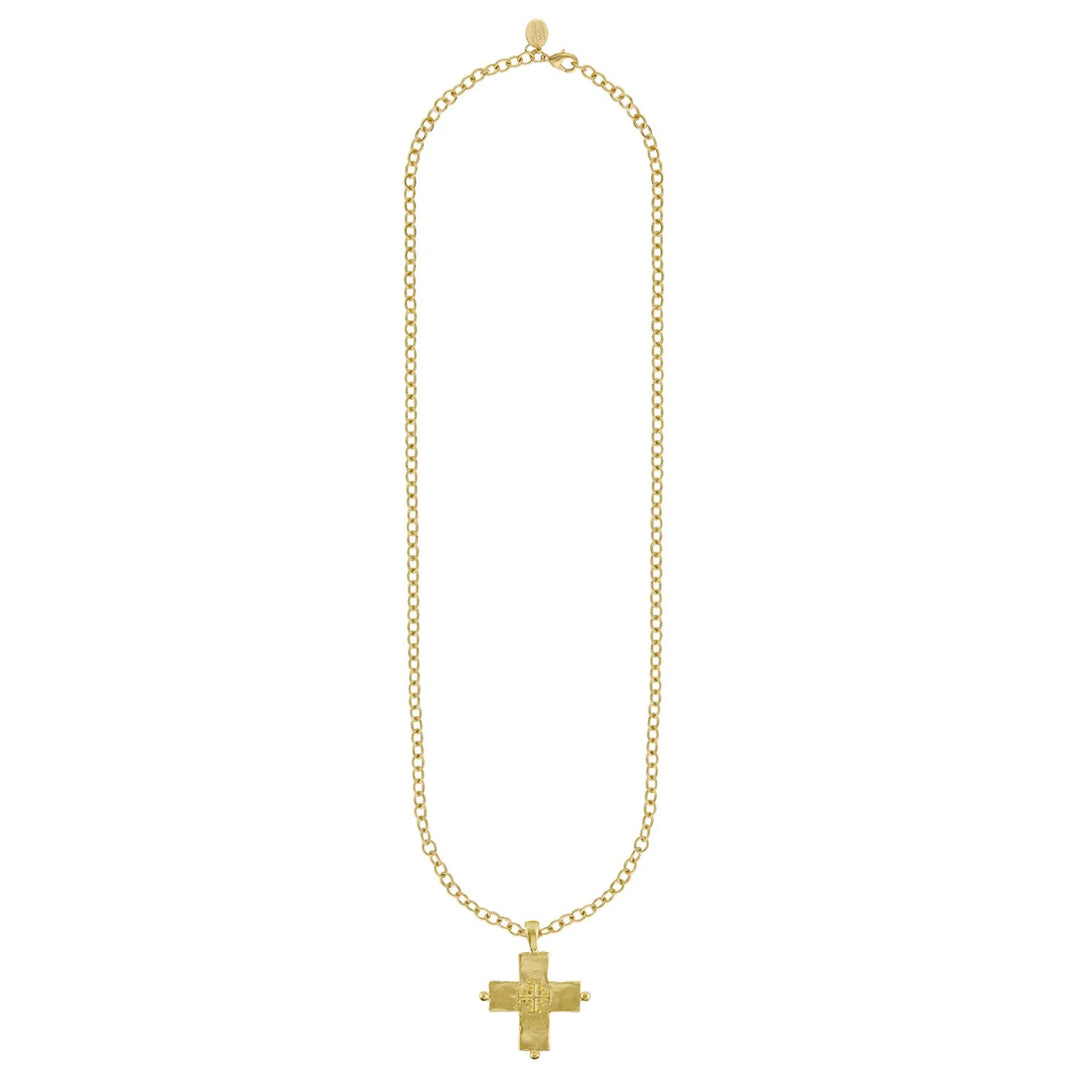 Susan Shaw Long Jerusalem Cross Necklace