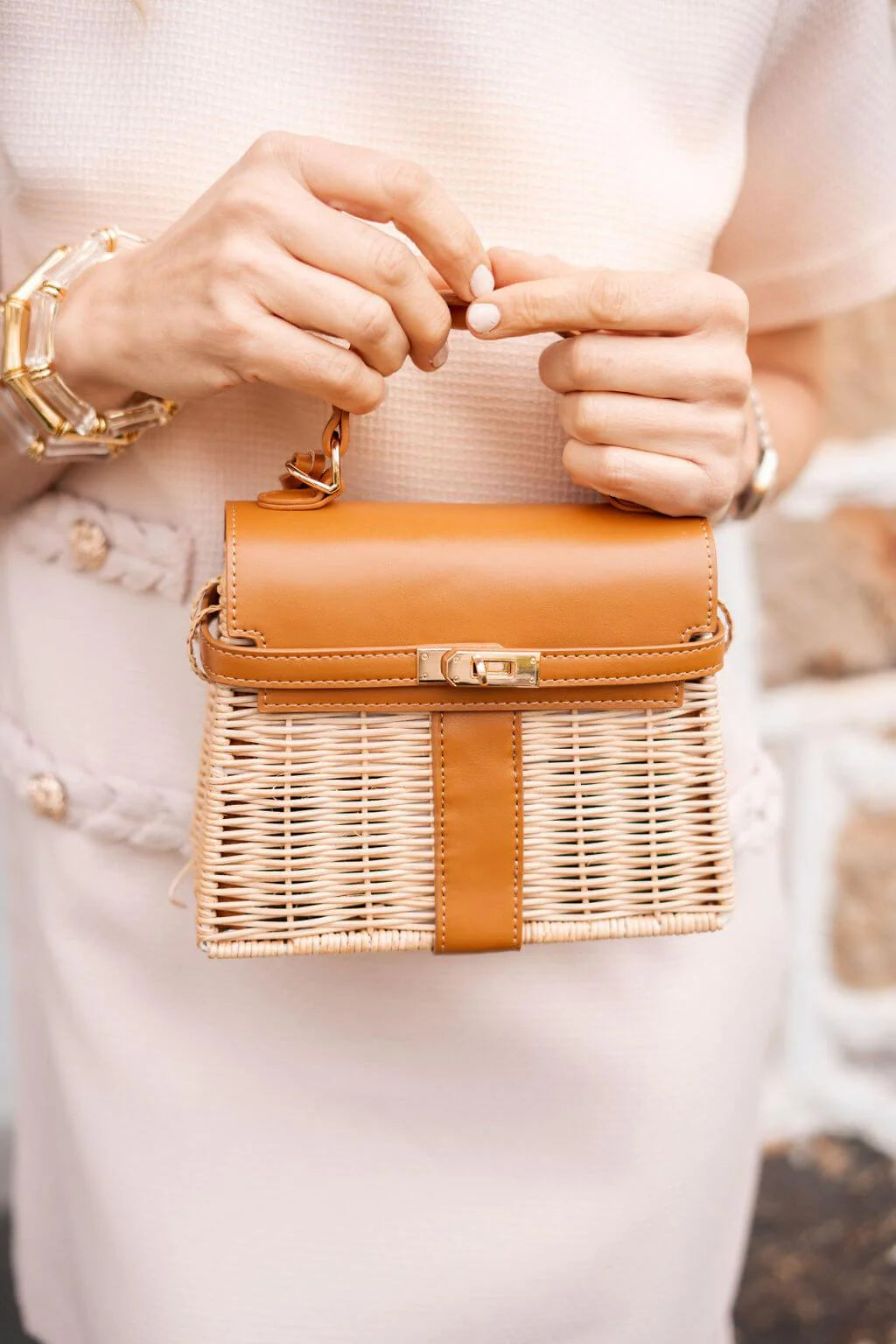 Lisi Lerch Celine Camel Wicker Handbag