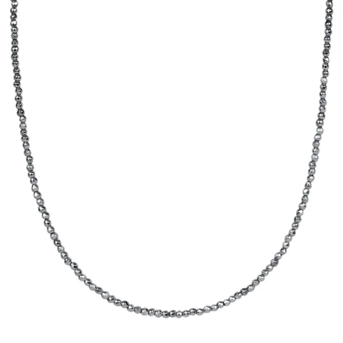 enewton 17" Choker Silver Faceted Hematite 2mm Bead