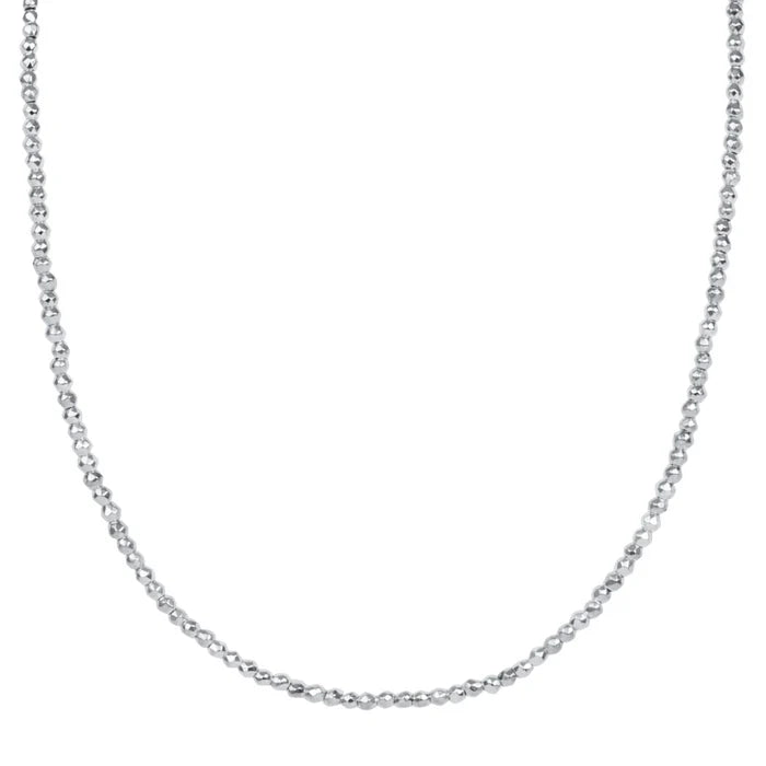 enewton 17" Choker Bright Silver Faceted Hematite 2mm Bead