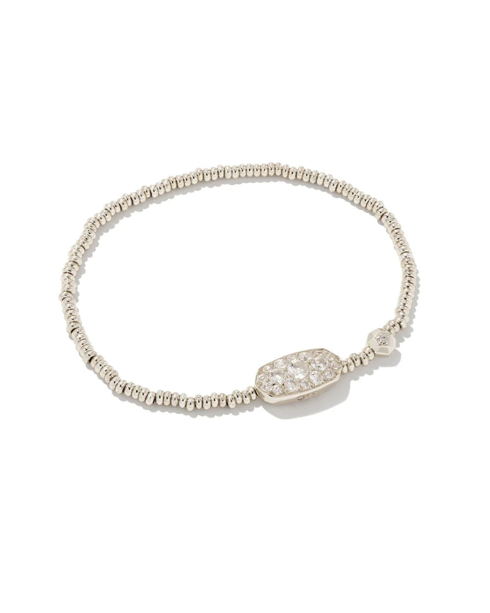 Kendra Scott Grayson Crystal Stretch Bracelet in Rhodium White Crystal