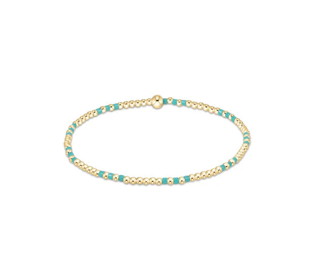 Enewton Hope Joy Pattern 2mm Bead Bracelet- Turquoise