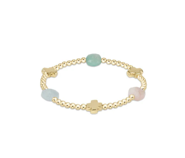 Enewton Signature Cross Admire Gold Pattern 3mm Bead Bracelet- Hot Mess SS25