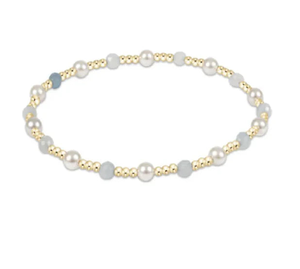 Enewton Pearl Sincerity Pattern 4mm Bead Bracelet- Aquamarine