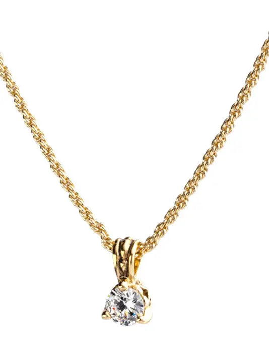 John Medeiros Beijos Collection - CZ Gold Prong Set Pendant Necklace