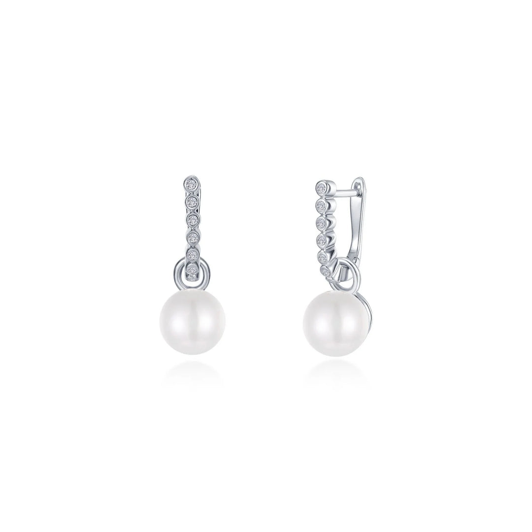 Lafonn Cultured Freshwater Pearl Charm Huggie Earrings