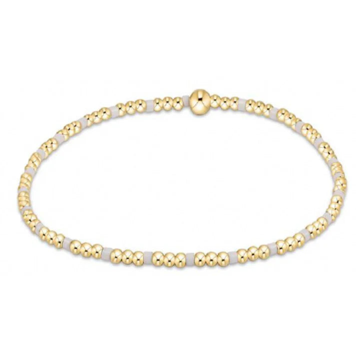 Enewton Egirl Hope Sincerity Pattern 2mm Bead Bracelet- White