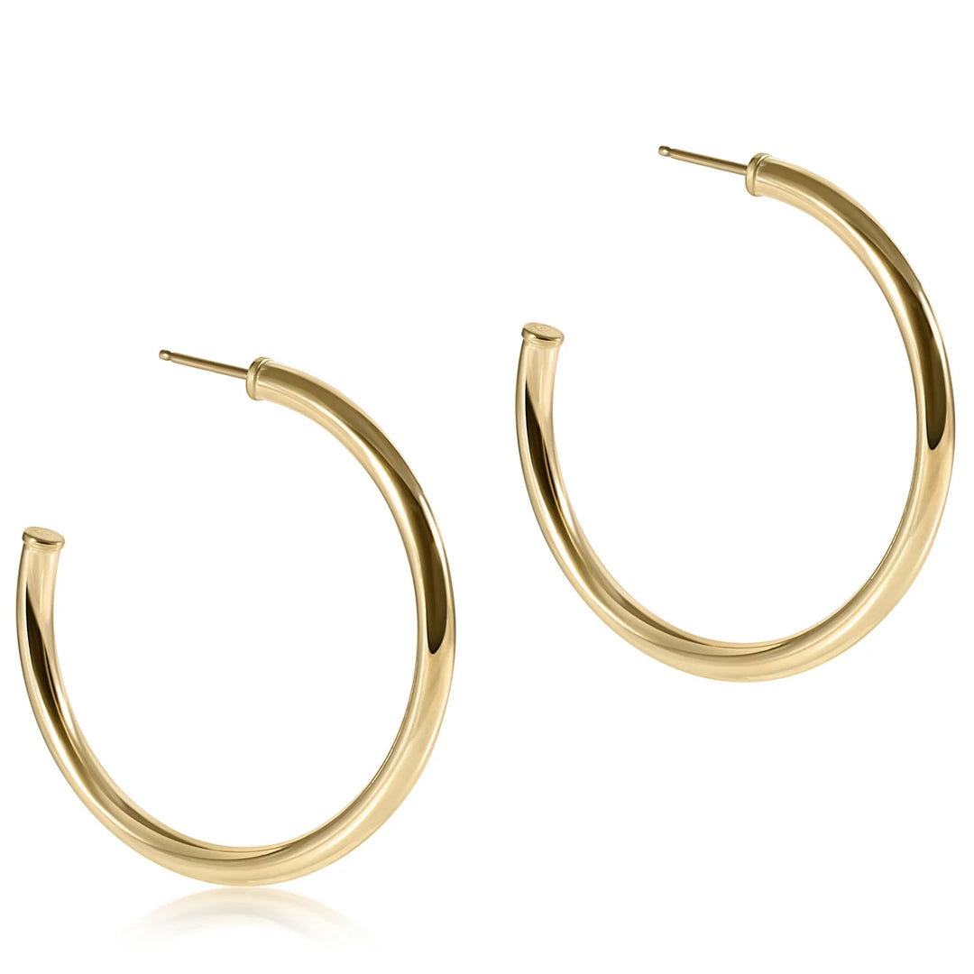 Enewton Round Gold 1.5" Post Hoop- 3mm- Smooth