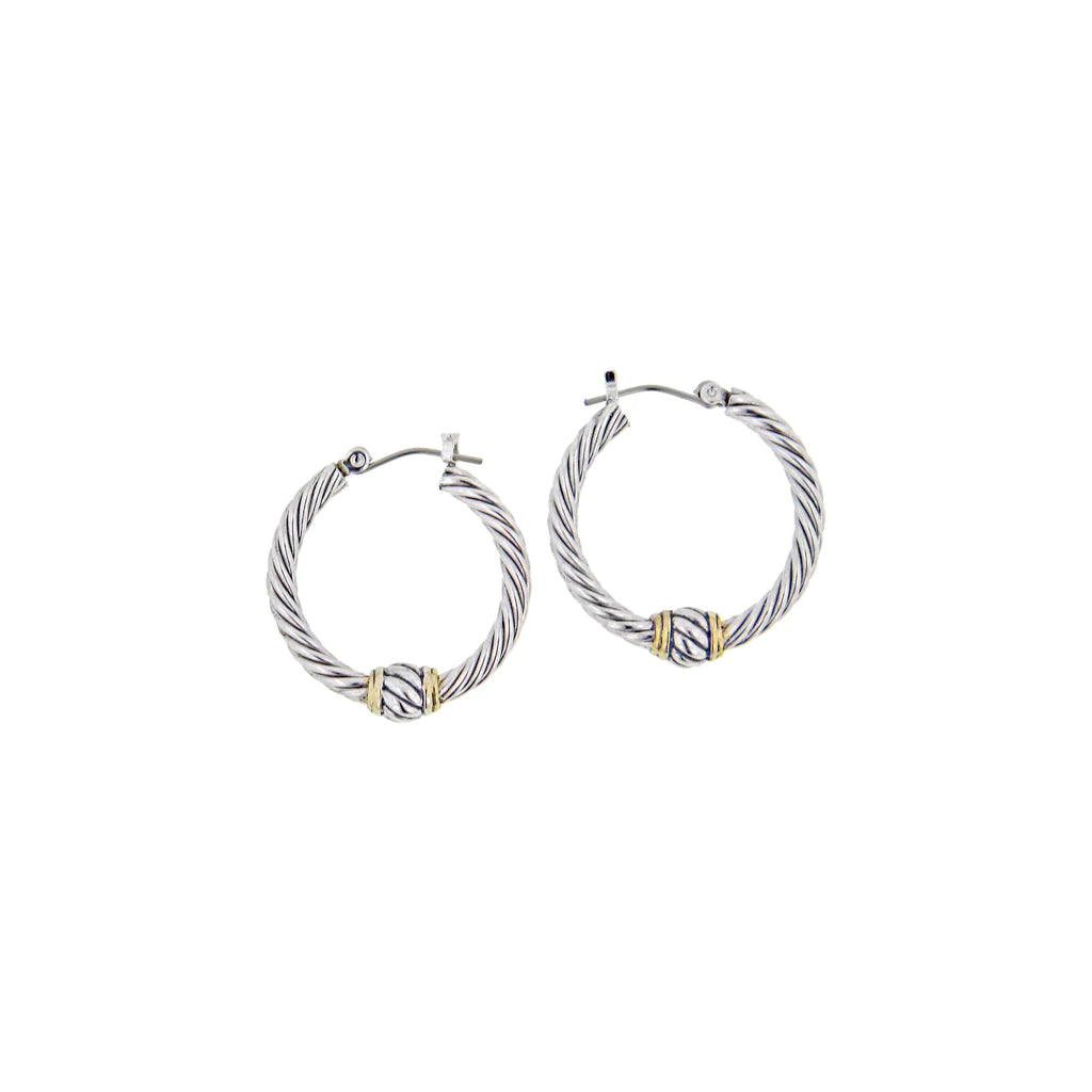 John Medeiros Oval Link Collection - Twisted Wire Hoop Earrings