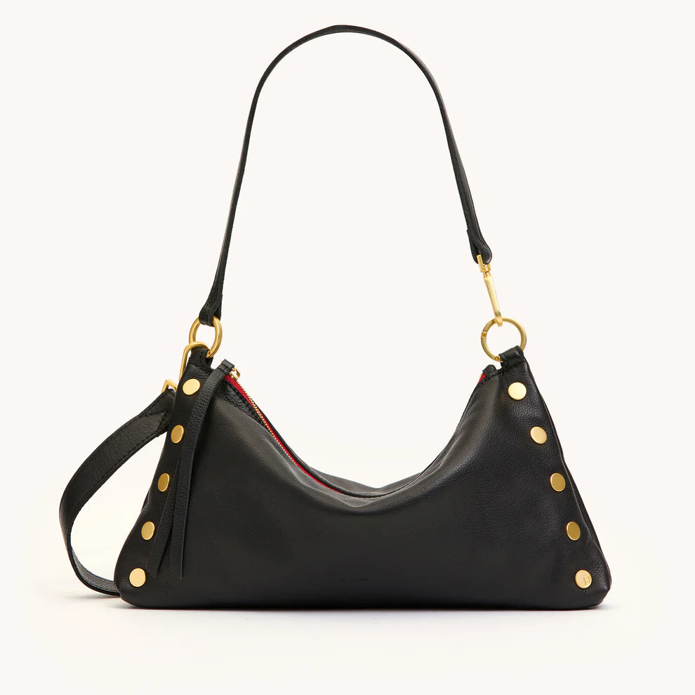 Hammitt Kyle Med Shoulder Bag in Black Brushed Gold