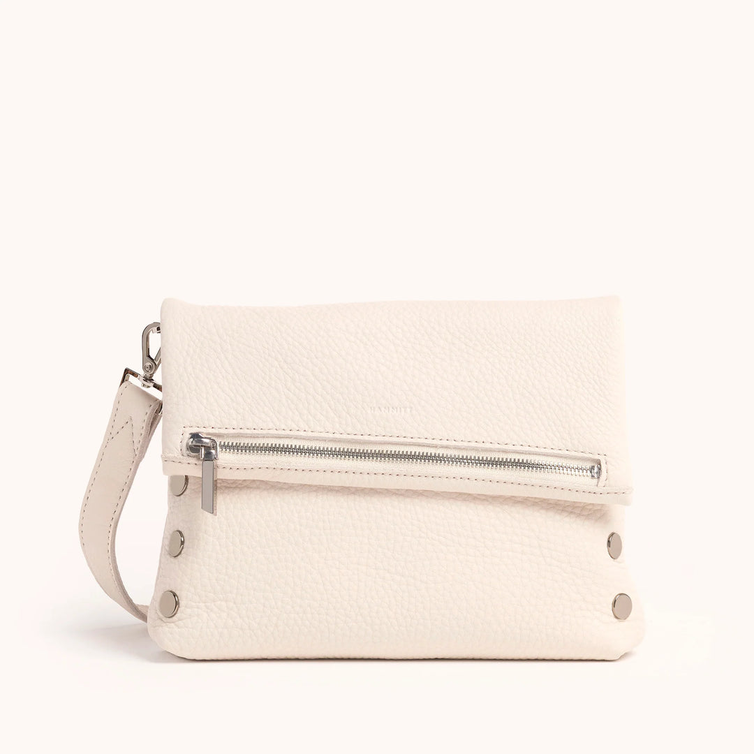 Hammitt VIP Med Clutch in Calla Lily White/Silver