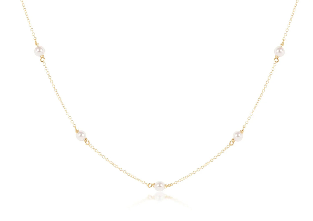 enewton 17" choker simplicity chain gold - 4mm pearl