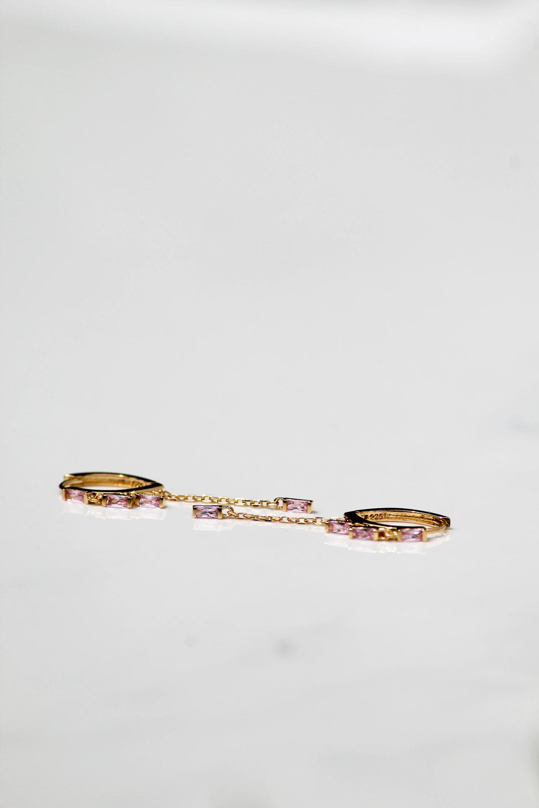 Native Gem Sparkler Huggies in Light Pink