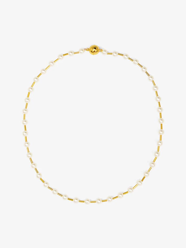 Pearl Bead Magnet Short Necklace