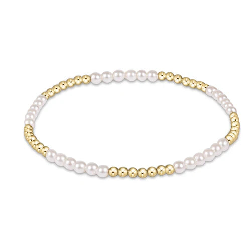 enewton classic blissful pattern 2mm bead bracelet - 3mm pearl