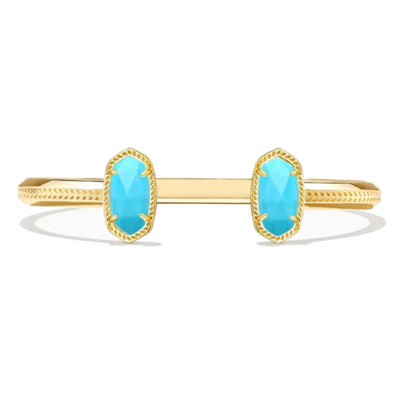 Kendra Scott Elton Cuff Bracelet in Gold Turquoise Magnesite