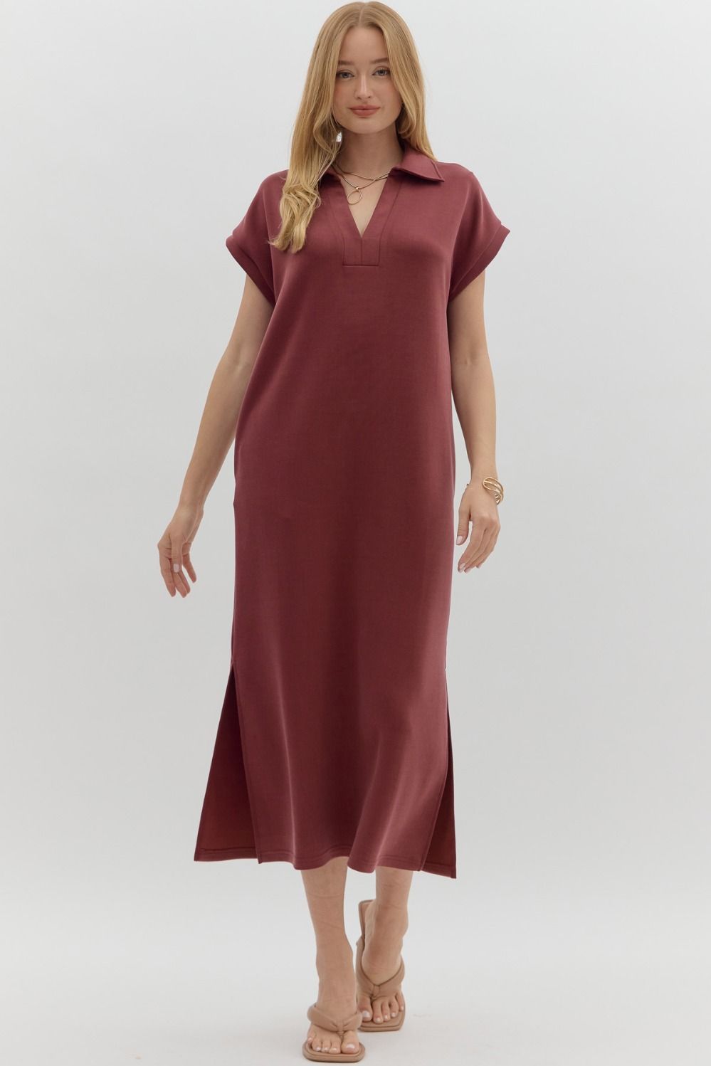 Give It Your All Burgundy Dress