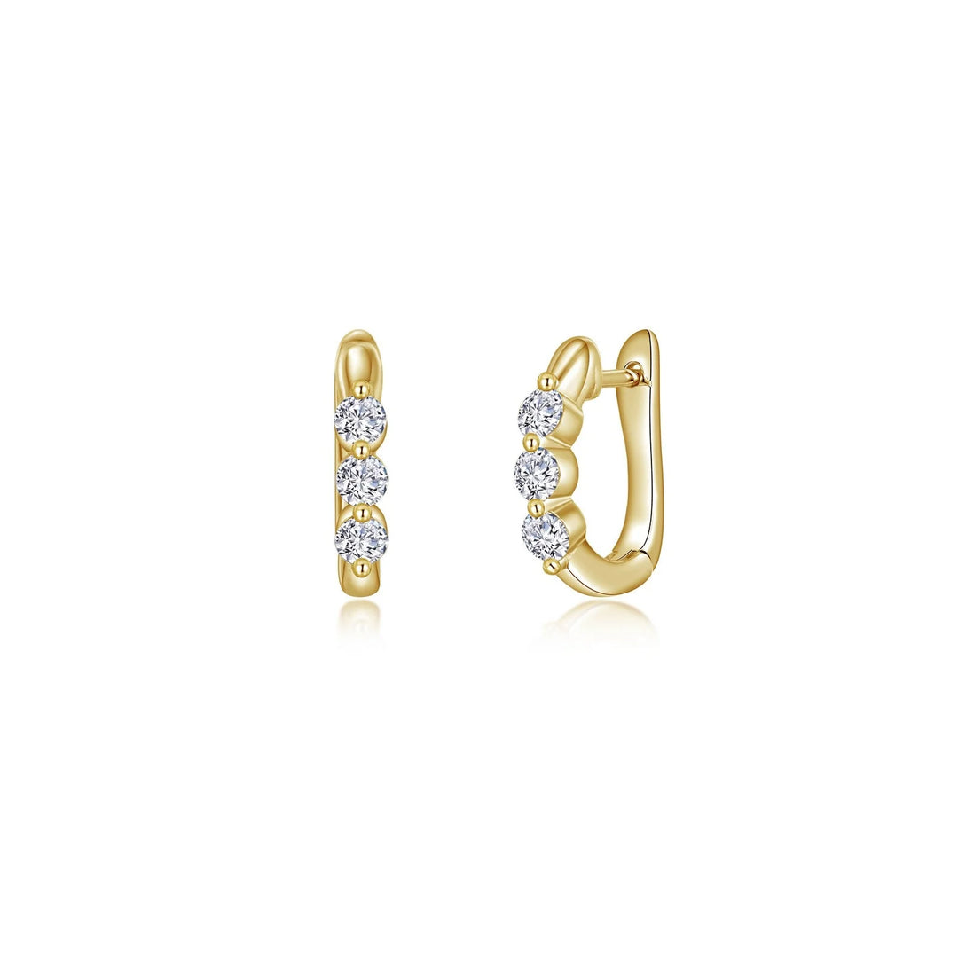 Lafonn 1.0 CTW 3-Stone Huggie Hoop Earrings