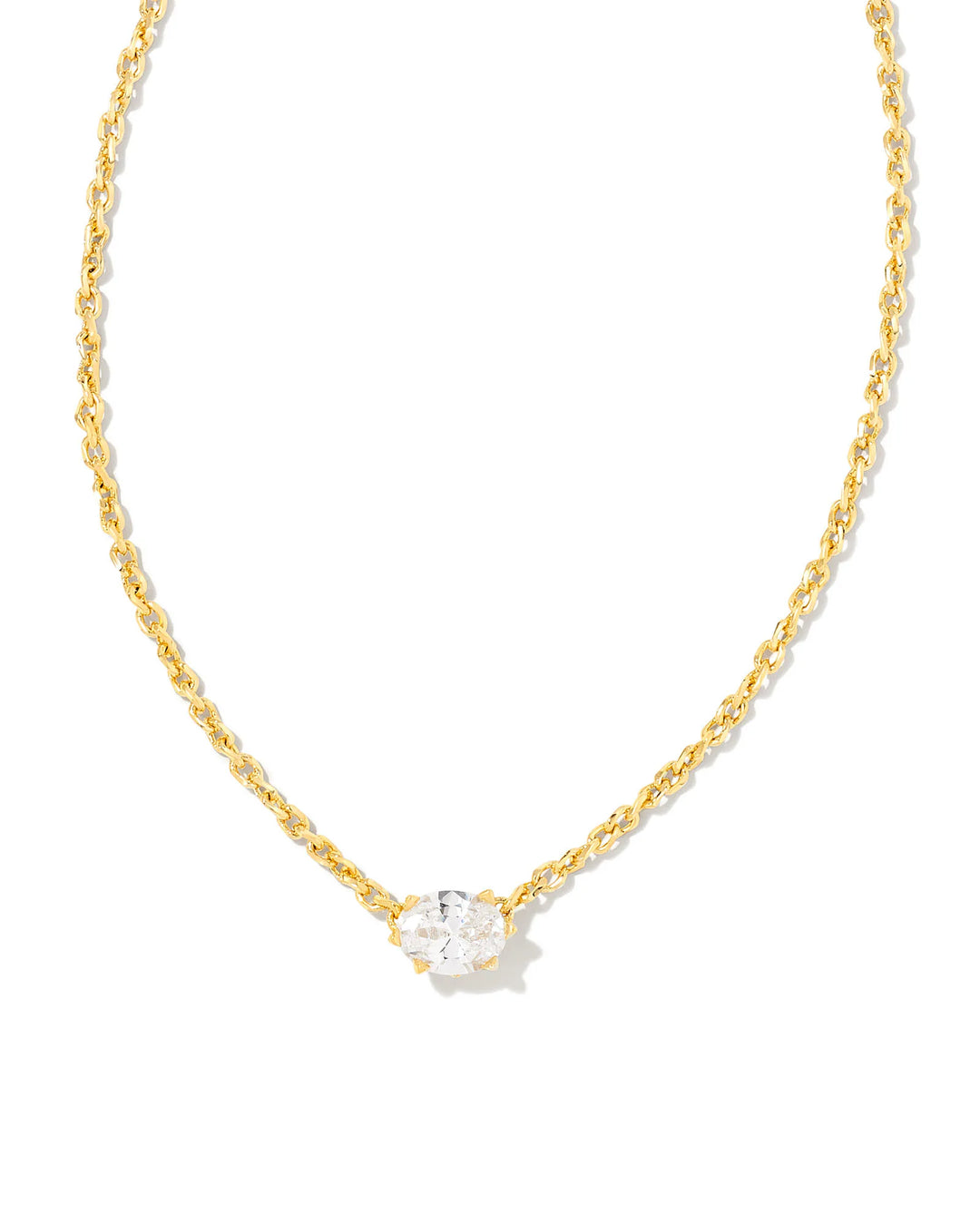 Kendra Scott Cailin Gold Pendant Necklace in White CZ