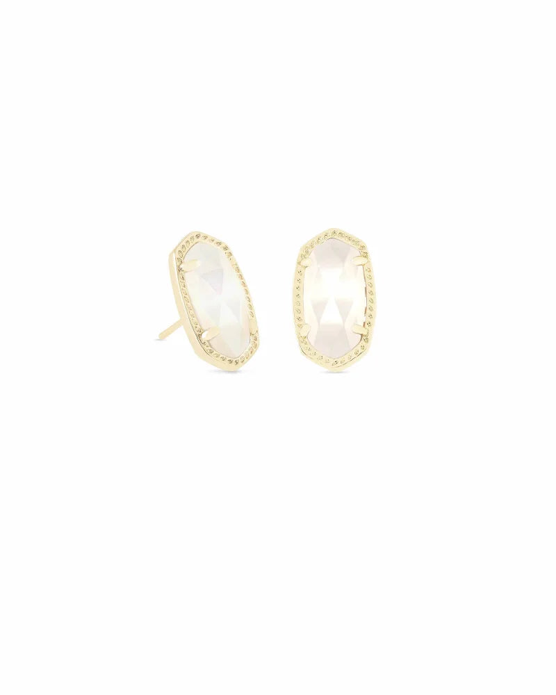 Kendra Scott Ellie Stud Earrings in Gold Ivory Mother of Pearl