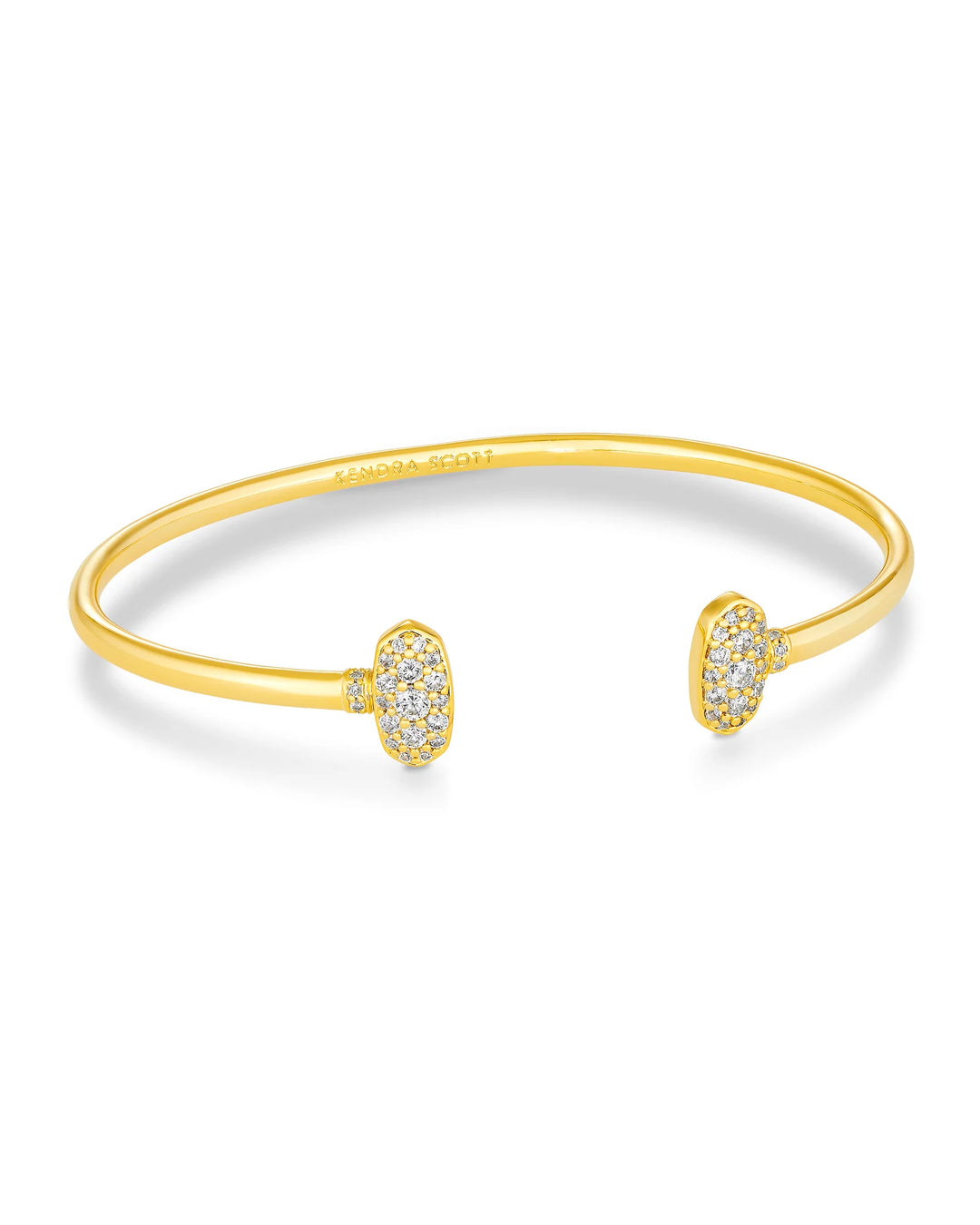 Kendra Scott Grayson Crystal Cuff Bracelet in Gold Metal White Crystal