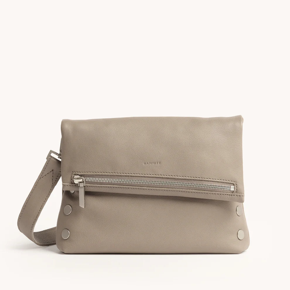 Hammitt VIP Med Clutch in Pewter Pebble/Brushed Silver