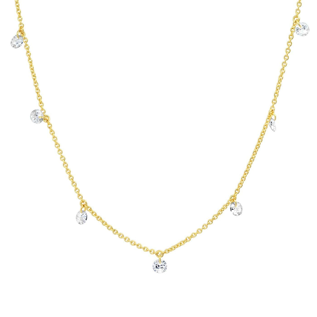 Floating CZ Station Necklace