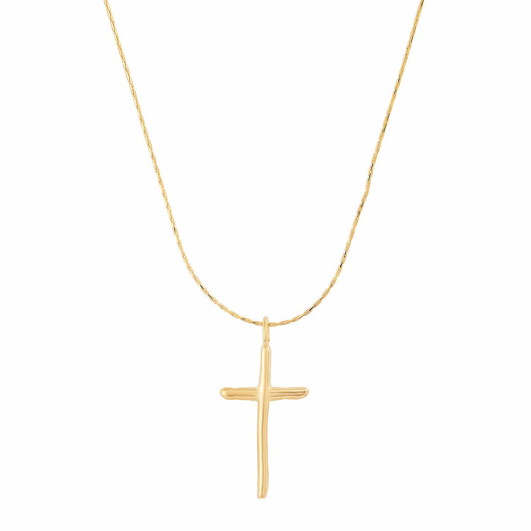 Organic Gold Cross Necklace