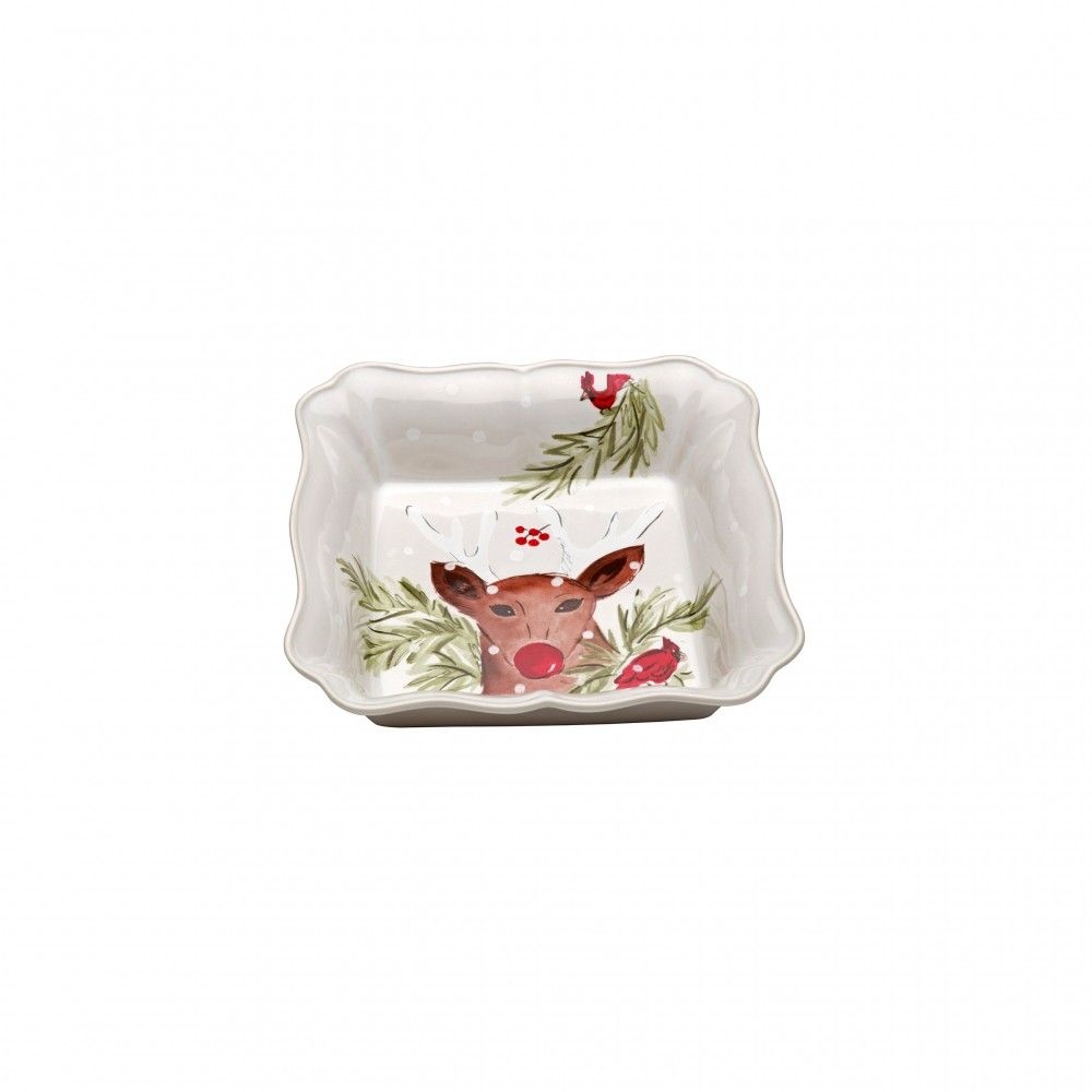 CASAFINA SQ. BAKER 10'' DEER FRIENDS