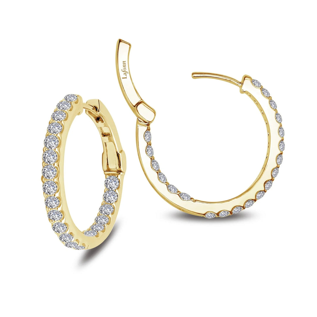 Lafonn 20 mm Inside Out 1.6 Hoop Earrings in Gold
