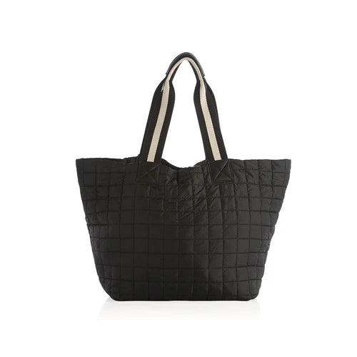 Ezra Quilted Travel Tote in Black