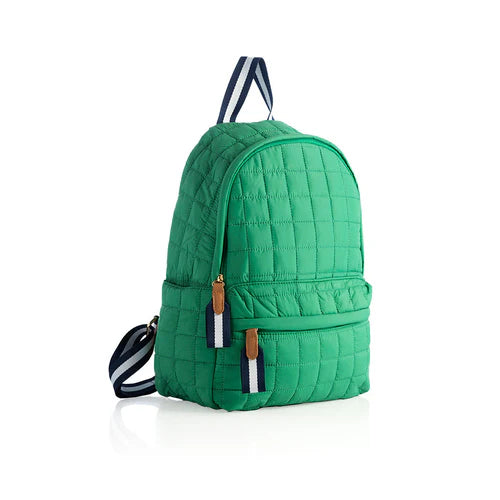 Ezra Quilted Nylon Backpack in Green