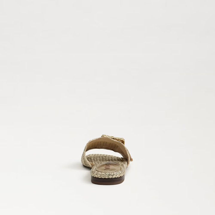 Sam Edelman Bambi Slide Sandal in Amber Gold Raffia