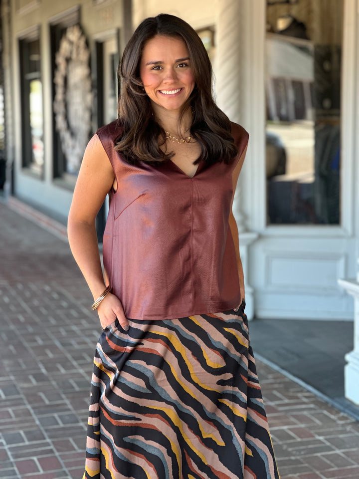 Burgundy Depth Gilet Top