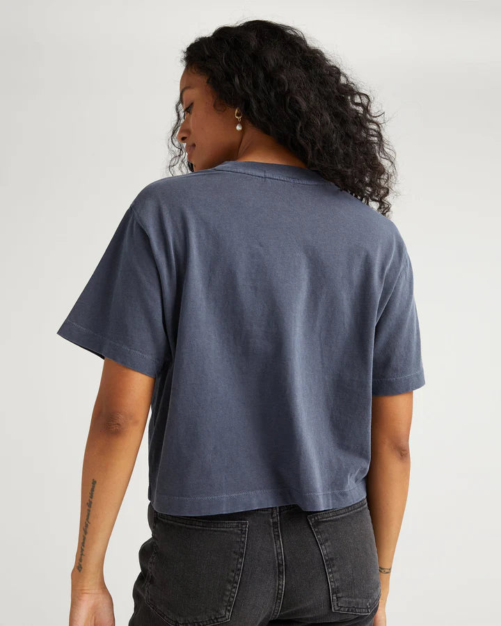 Richer Poorer Relaxed Crop Tee in Blue Steel