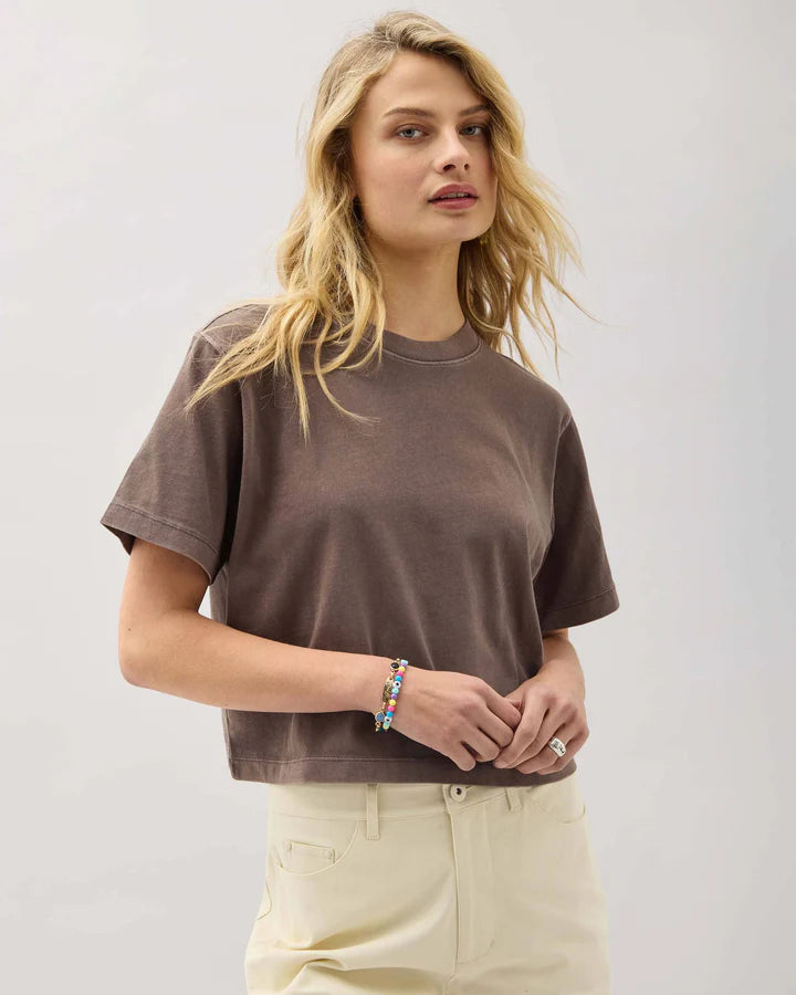 Richer Poorer Relaxed Crop Tee in Mole