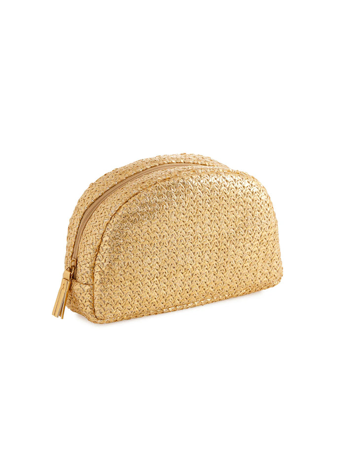 Adora Half Moon Zip Pouch in Gold