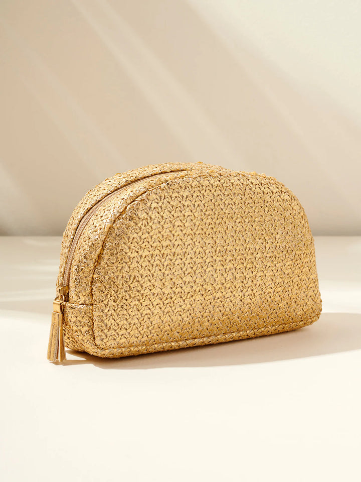 Adora Half Moon Zip Pouch in Gold