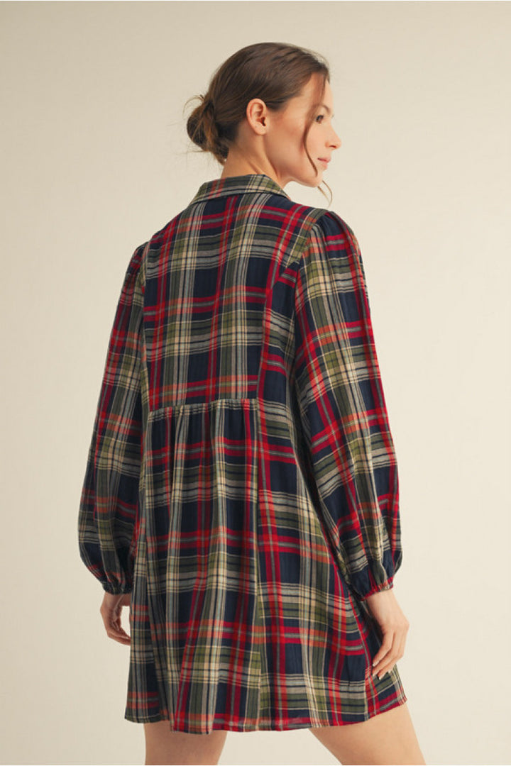 Let's Keep Moving Plaid Dress