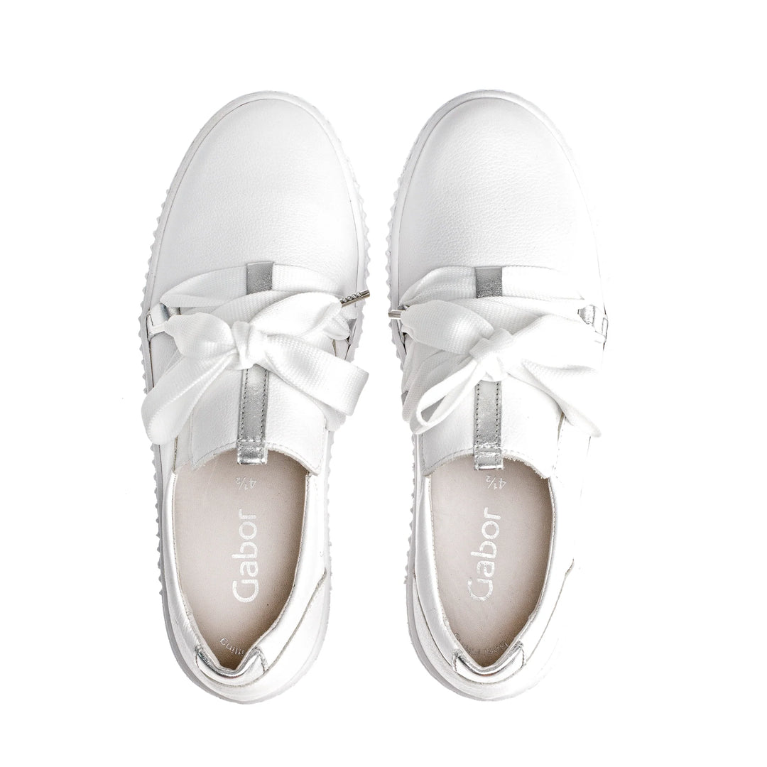 Gabor Slip-On Bow Sneaker in White