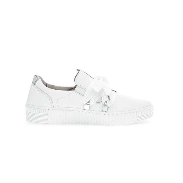Gabor White Suede Bow Sneaker
