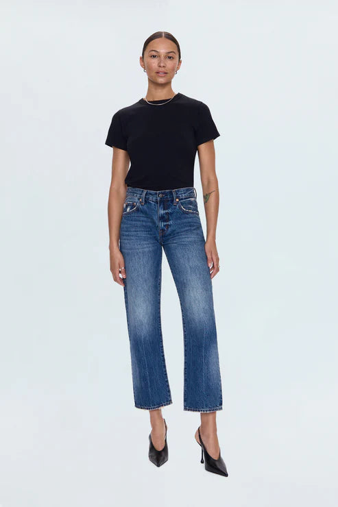 Pistola Lexi Mid Rise Bowed Straight Jean in Artisan