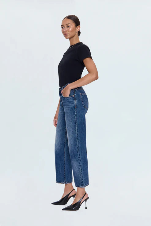 Pistola Lexi Mid Rise Bowed Straight Jean in Artisan