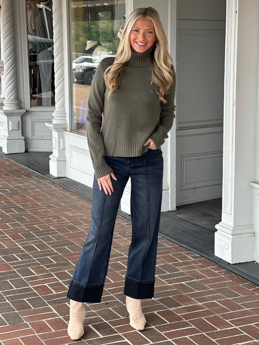 The Merritt Sweater in Olive