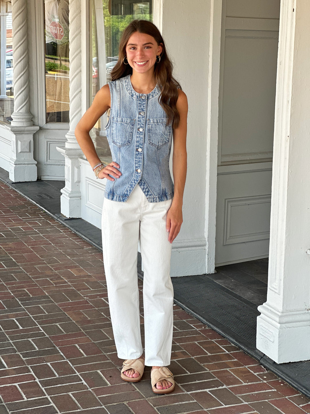 Pistola Gia Fitted Vest in Gaze