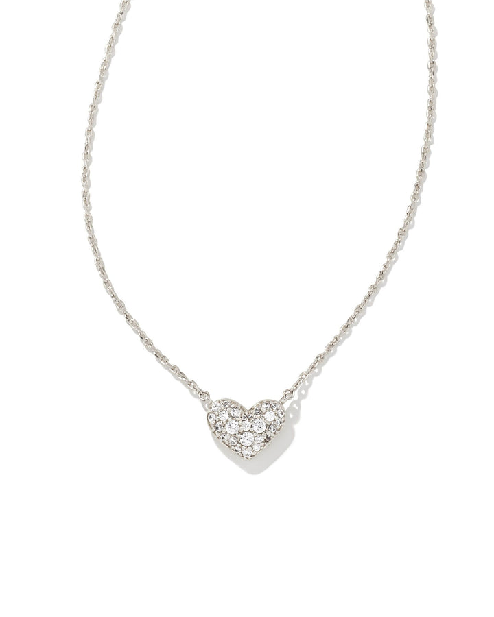 Kendra Scott Ari Pave Silver Crystal Necklace in White Crystal