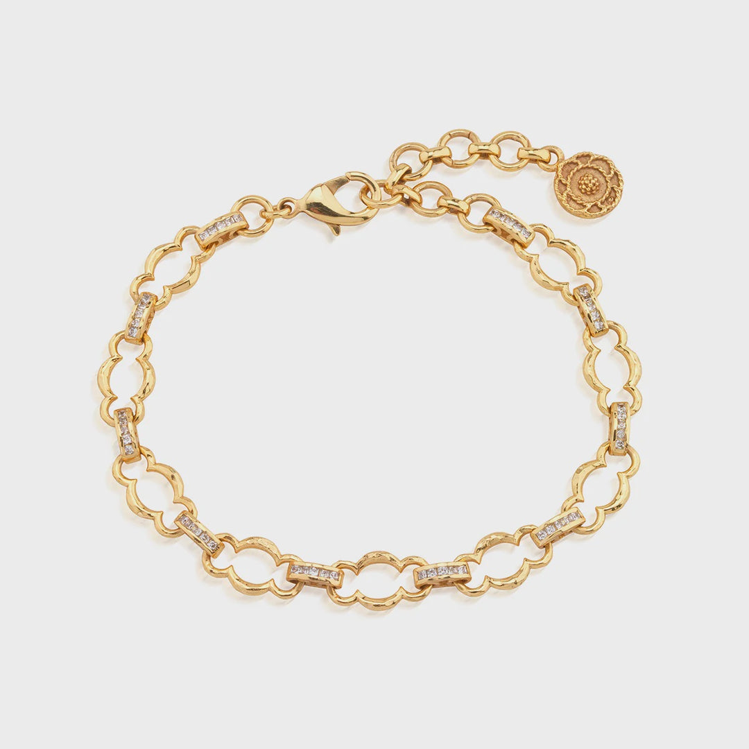 Capucine De Wulf Maharani Petite Chain Bracelet, 7"+2" - Clear Cubic Zirconia
